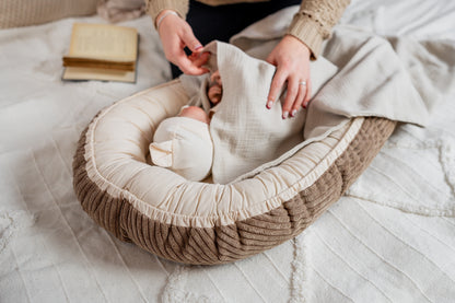 Pack Naissance Prestige Velours d’Amour | Cocon, Nid d’ange & Sac à langer assortis | Tons Neutres