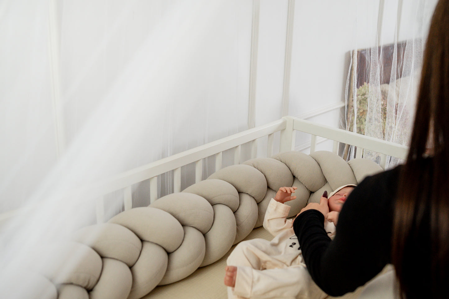 Protège-lit tressé en Mousseline de Coton