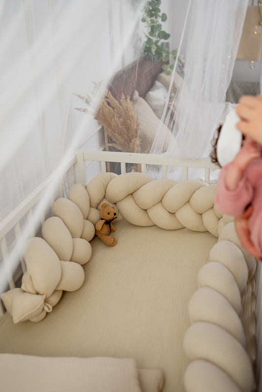 Tresse de lit Prestige | Protège-lit tressé bébé en gaze de coton