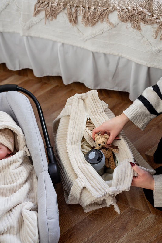 Sac à langer "Velours côtelé" - Tapis à langer offert