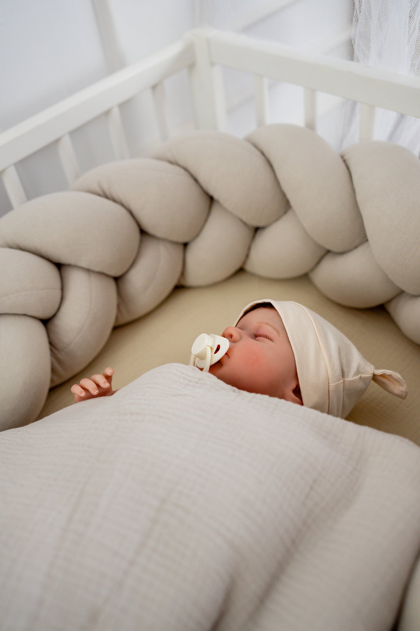 Protège-lit tressé en Mousseline de Coton