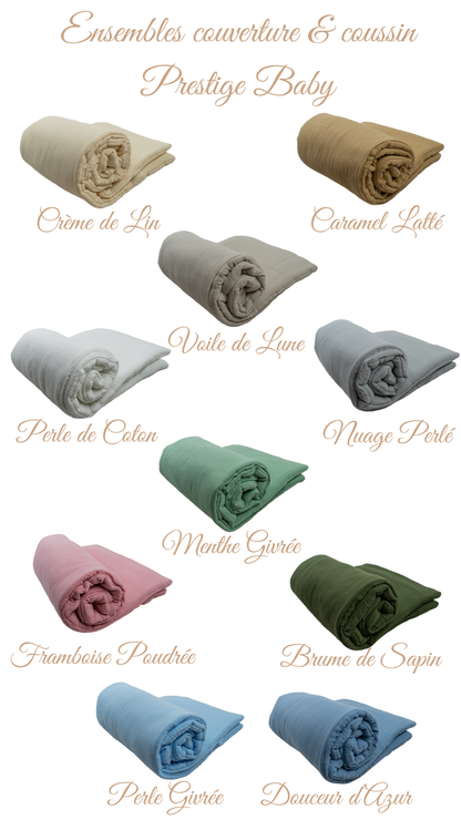Ensemble Prestige | Couverture & Coussin bébé en coton doux